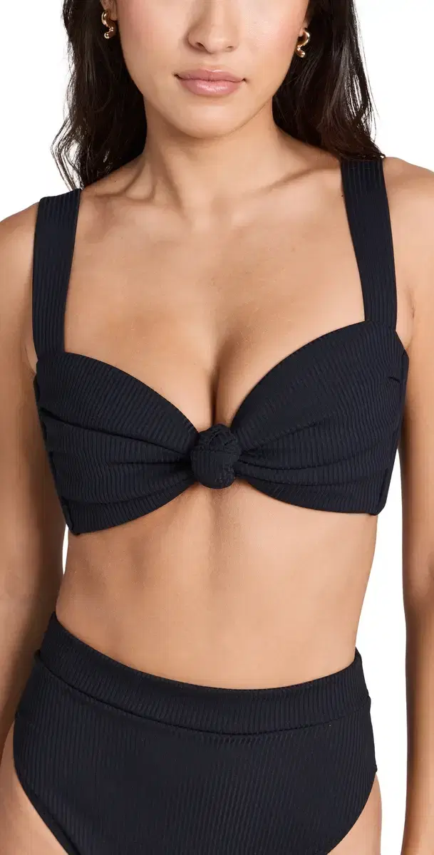 Hayden Bikini Top Black Rib