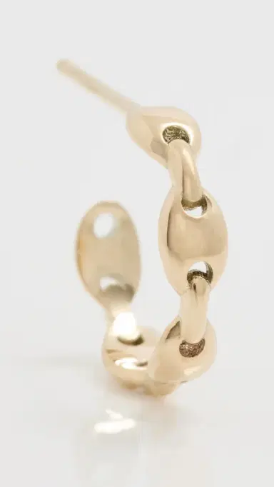 Zoë Chicco 14k Gold Small Mariner Hard Link Huggies 14k Yellow Gold One Size | Thumbnail 5