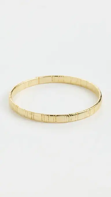 SHASHI Striated Bangle Bracelet Gold One Size | Thumbnail 2