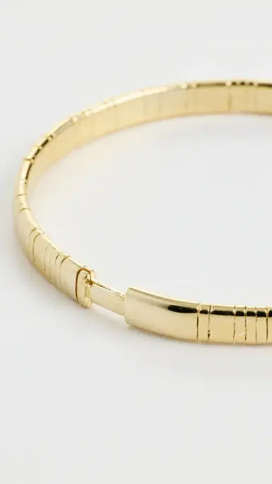 SHASHI Striated Bangle Bracelet Gold One Size | Thumbnail 4