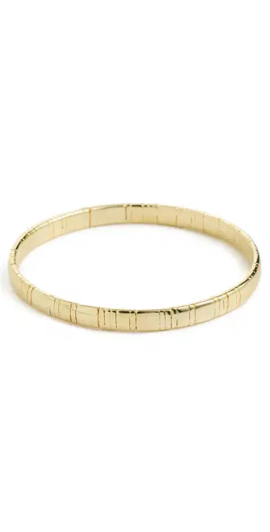 SHASHI Striated Bangle Bracelet Gold One Size | Thumbnail 1