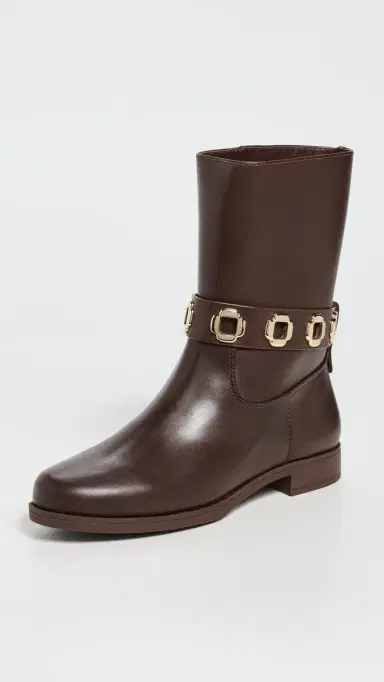 Larroudé Milan Flat Booties Brown 8 | Thumbnail 2 Larroudé Milan Flat Booties Brown 8 | Thumbnail 2