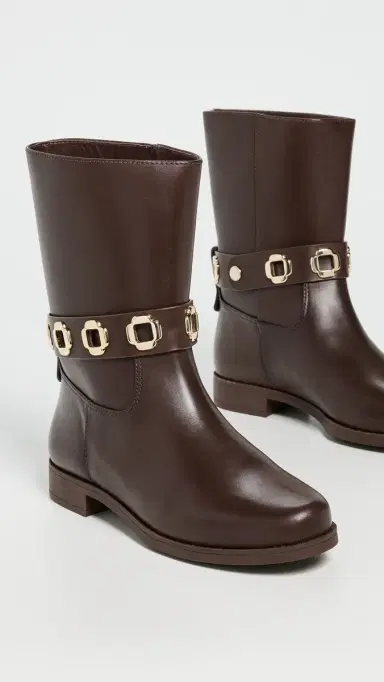 Larroudé Milan Flat Booties Brown 8 | Thumbnail 5 Larroudé Milan Flat Booties Brown 8 | Thumbnail 5