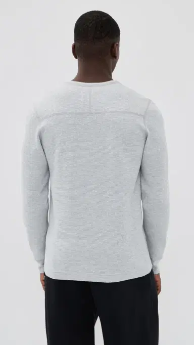 Reigning Champ Lightweight Waffle Standard Henley Hgrey | Thumbnail 3