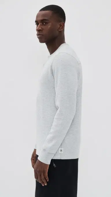 Reigning Champ Lightweight Waffle Standard Henley Hgrey | Thumbnail 4