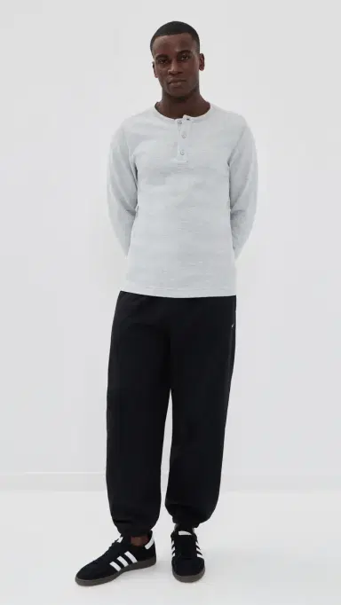 Reigning Champ Lightweight Waffle Standard Henley Hgrey | Thumbnail 5