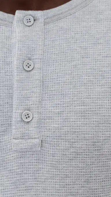 Reigning Champ Lightweight Waffle Standard Henley Hgrey | Thumbnail 6