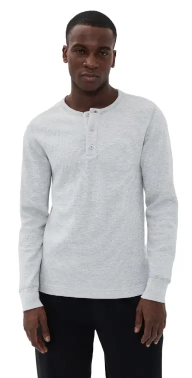 Reigning Champ Lightweight Waffle Standard Henley Hgrey | Thumbnail 1