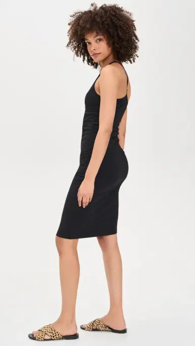 James Perse Ruched Tank Mini Dress Black 1 | Thumbnail 4