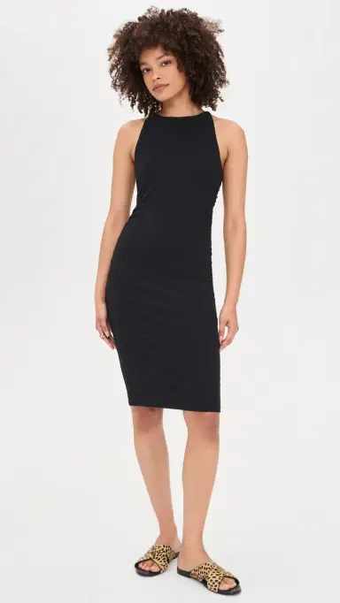 James Perse Ruched Tank Mini Dress Black 1 | Thumbnail 5