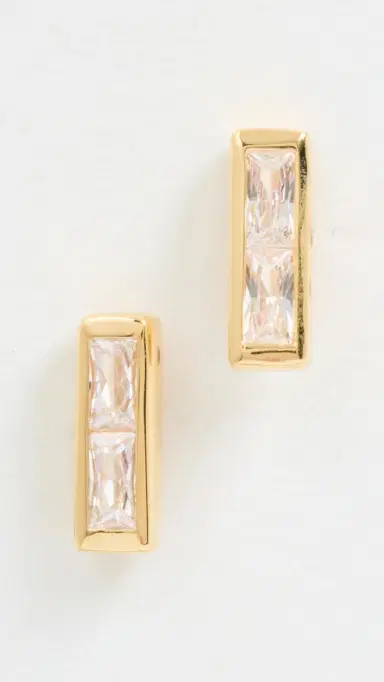 Gwen Beloti Stacked CZ Drop Stud Earrings | Thumbnail 2