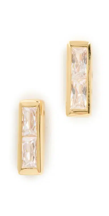 Gwen Beloti Stacked CZ Drop Stud Earrings | Thumbnail 1