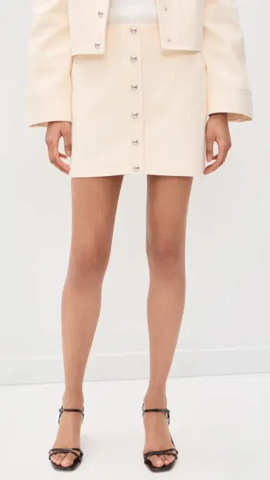 Apparis Ella Canvas Mini Skirt Off White | Thumbnail 2