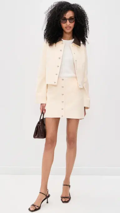 Apparis Ella Canvas Mini Skirt Off White | Thumbnail 5