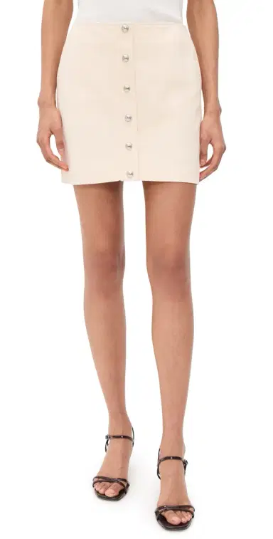 Apparis Ella Canvas Mini Skirt Off White | Thumbnail 1