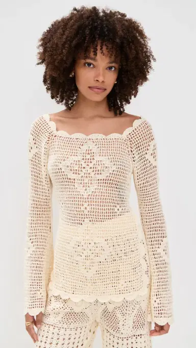 Agua Bendita Boh Handmade Crochet Top White | Thumbnail 2 Agua Bendita Boh Handmade Crochet Top White | Thumbnail 2