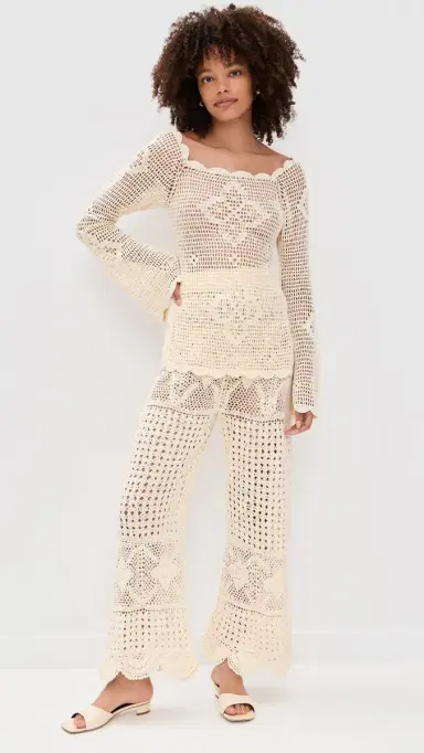 Agua Bendita Boh Handmade Crochet Top White | Thumbnail 5 Agua Bendita Boh Handmade Crochet Top White | Thumbnail 5