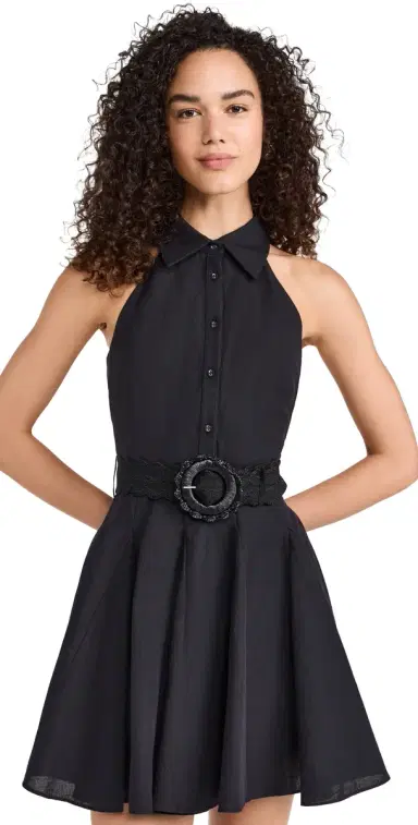 Hemant & Nandita Short Dress With Buckle Belt Black | Thumbnail 1 Hemant & Nandita Short Dress With Buckle Belt Black | Thumbnail 1