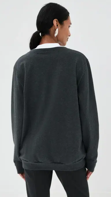 Tibi Perfect T-Shirt Trompe L'oeil Top Grey ulti | Thumbnail 3