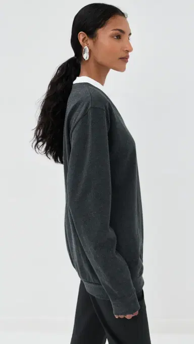 Tibi Perfect T-Shirt Trompe L'oeil Top Grey ulti | Thumbnail 4