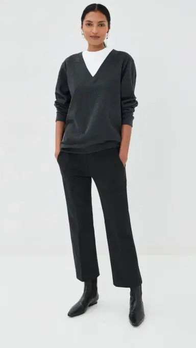 Tibi Perfect T-Shirt Trompe L'oeil Top Grey ulti | Thumbnail 5