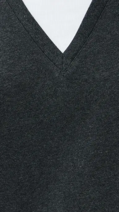 Tibi Perfect T-Shirt Trompe L'oeil Top Grey ulti | Thumbnail 6