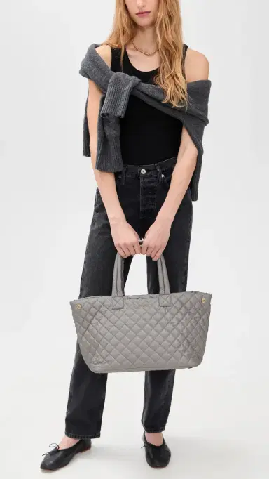 MZ Wallace Medium Metro City Tote Sable Pearl One Size | Thumbnail 3