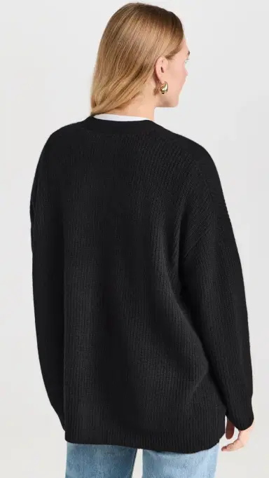 Jenni Kayne Cashmere Cocoon Cardigan Black L | Thumbnail 3
