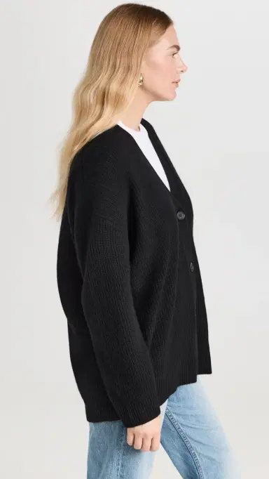 Jenni Kayne Cashmere Cocoon Cardigan Black L | Thumbnail 4