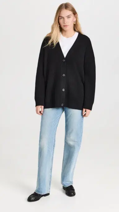 Jenni Kayne Cashmere Cocoon Cardigan Black L | Thumbnail 5
