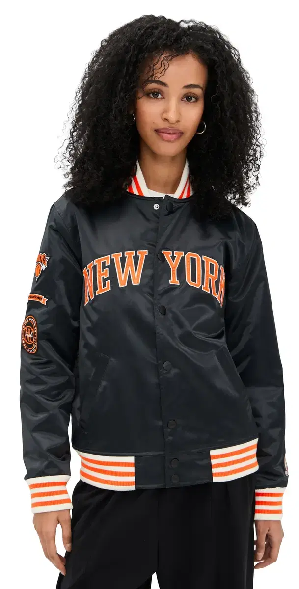 Knicks Midtown Varsity Jacket Black