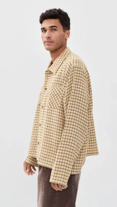 Stockholm Surfboard Club Club Overshirt Yellow Check | Thumbnail 4 Stockholm Surfboard Club Club Overshirt Yellow Check | Thumbnail 4