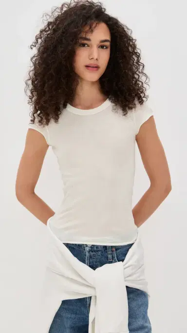 Cotton Citizen Marbella Cap Sleeve Tee Bone | Thumbnail 2 Cotton Citizen Marbella Cap Sleeve Tee Bone | Thumbnail 2