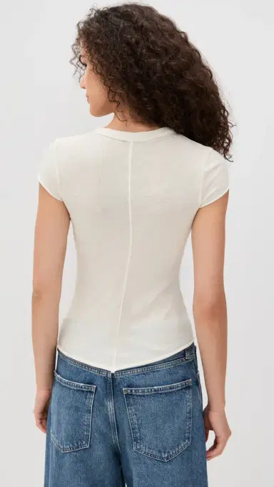 Cotton Citizen Marbella Cap Sleeve Tee Bone | Thumbnail 3 Cotton Citizen Marbella Cap Sleeve Tee Bone | Thumbnail 3