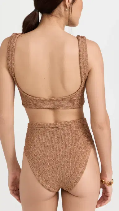 Hunza G Nadine Bikini Set Metallic Cocoa One Size | Thumbnail 3