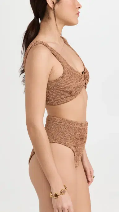 Hunza G Nadine Bikini Set Metallic Cocoa One Size | Thumbnail 4