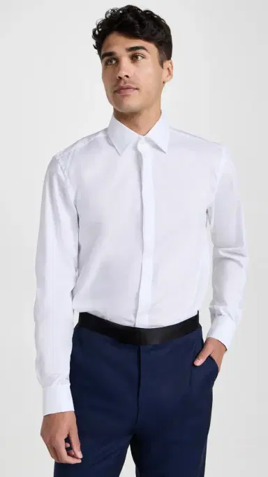 BOSS Slim Fit Easy Iron Stretch Cotton Dress Shirt White 18 | Thumbnail 2 BOSS Slim Fit Easy Iron Stretch Cotton Dress Shirt White 18 | Thumbnail 2