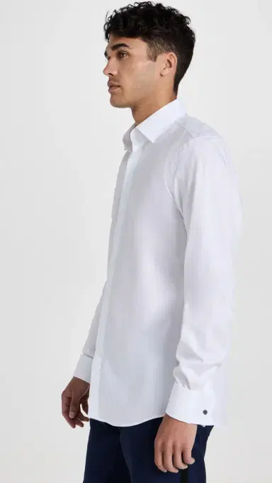 BOSS Slim Fit Easy Iron Stretch Cotton Dress Shirt White 18 | Thumbnail 4 BOSS Slim Fit Easy Iron Stretch Cotton Dress Shirt White 18 | Thumbnail 4