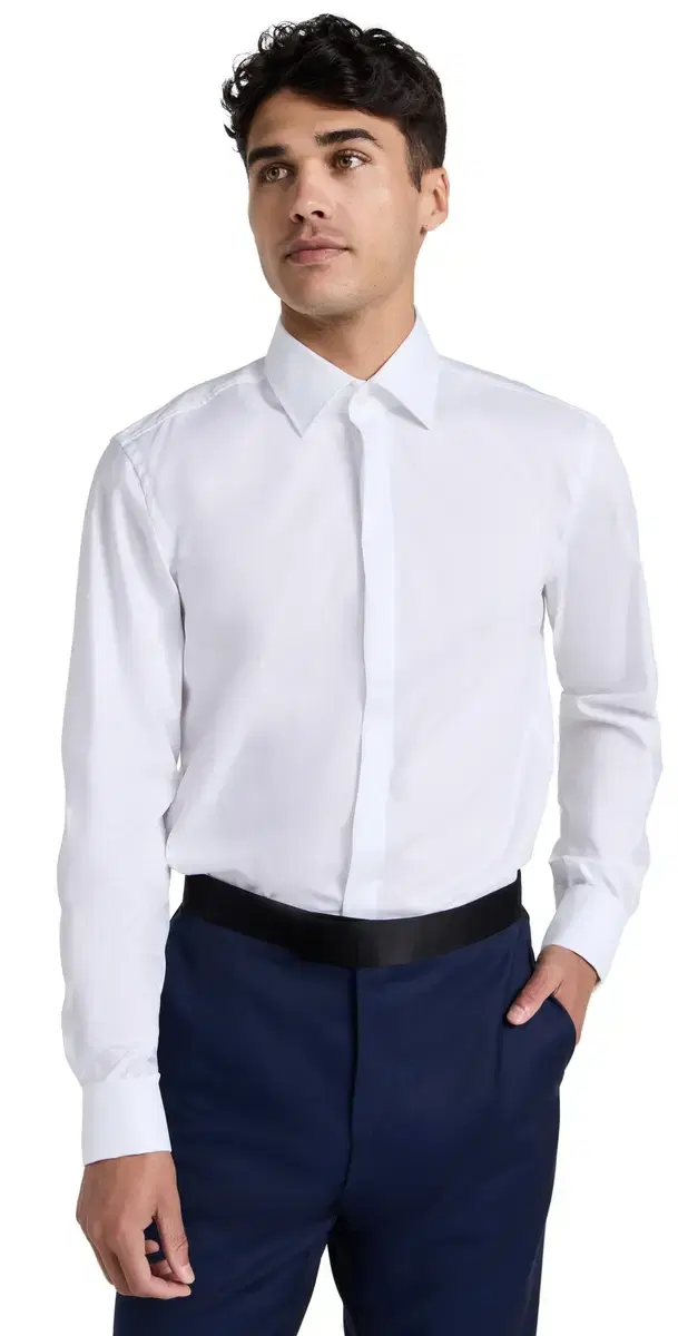 Slim Fit Easy Iron Stretch Cotton Dress Shirt White