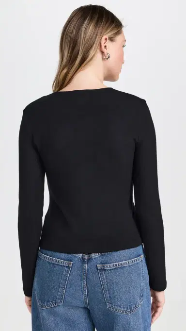 LESET Lauren Classic Cardigan Black | Thumbnail 3 LESET Lauren Classic Cardigan Black | Thumbnail 3