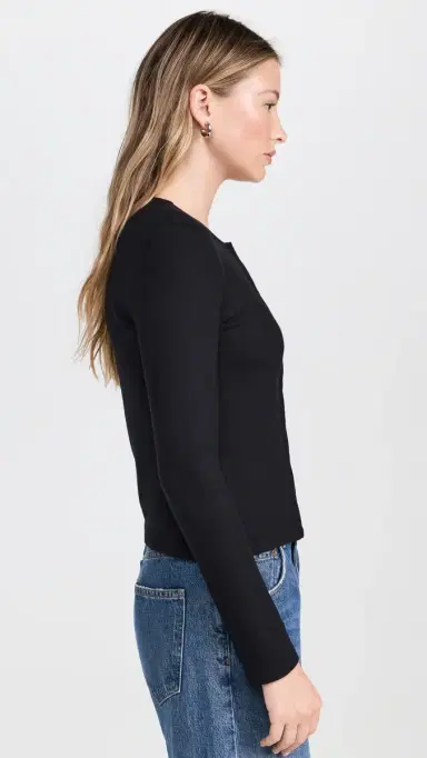 LESET Lauren Classic Cardigan Black | Thumbnail 4 LESET Lauren Classic Cardigan Black | Thumbnail 4
