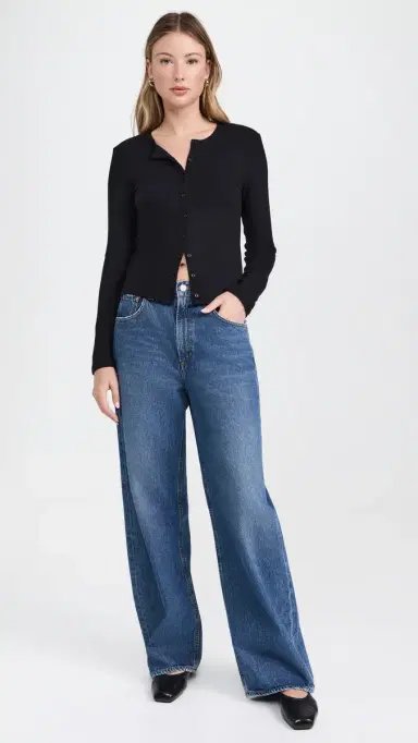 LESET Lauren Classic Cardigan Black | Thumbnail 5 LESET Lauren Classic Cardigan Black | Thumbnail 5