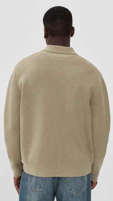 Les Deux Fischer Cotton Milano Zip Jacket Dark Sand S | Thumbnail 3