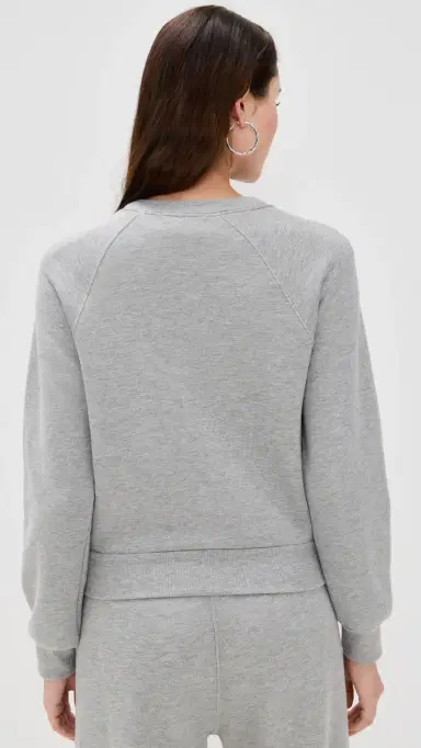 ÉTERNE hrunken Raglan Sweatshirt Heather Grey | Thumbnail 3