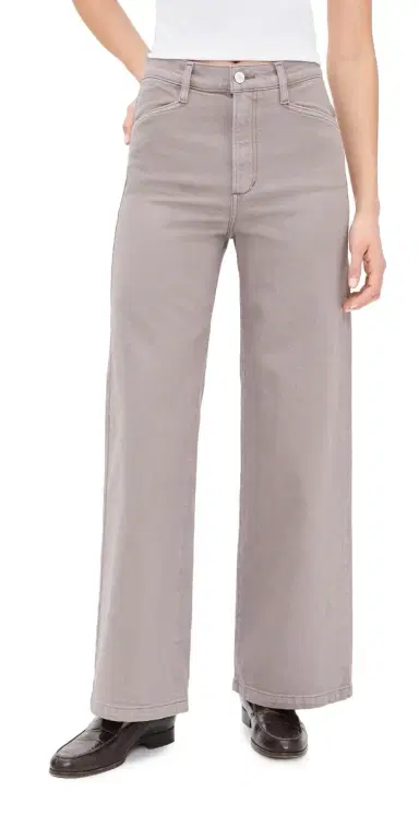 Favorite Daughter The Mischa High Rise Wide Leg Ankle Jeans Soft Taupe 28 | Thumbnail 1