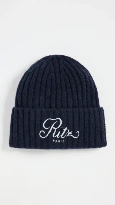 FRAME x Ritz Paris Cashmere Beanie Navy One Size | Thumbnail 2 FRAME x Ritz Paris Cashmere Beanie Navy One Size | Thumbnail 2