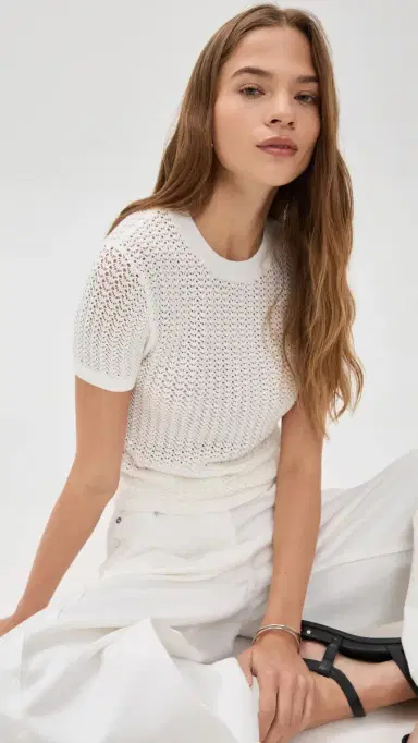 Joe's Jeans The Crochet Baby Tee Ecru S | Thumbnail 2