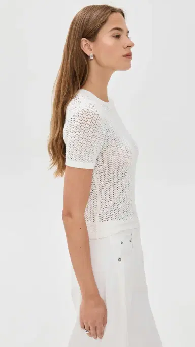 Joe's Jeans The Crochet Baby Tee Ecru S | Thumbnail 5