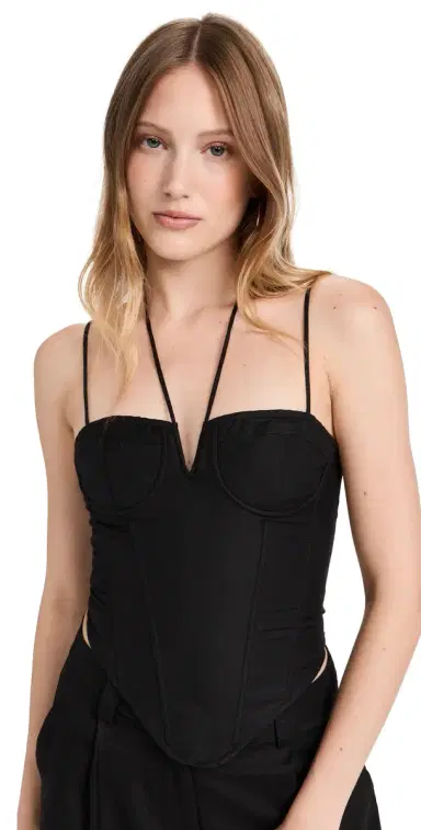 LIONESS Del Gato Corset Top Black S | Thumbnail 1