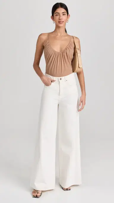 L'Agence Gelina Ruched Thong Bodysuit Dark Cappuccino S | Thumbnail 5